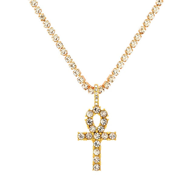 Iced Out Multilayer Crystal Cross Charm