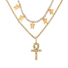 Load image into Gallery viewer, Iced Out Multilayer Crystal Cross Charm