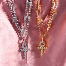 Load image into Gallery viewer, Iced Out Multilayer Crystal Cross Charm