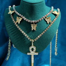 Load image into Gallery viewer, Iced Out Multilayer Crystal Cross Charm