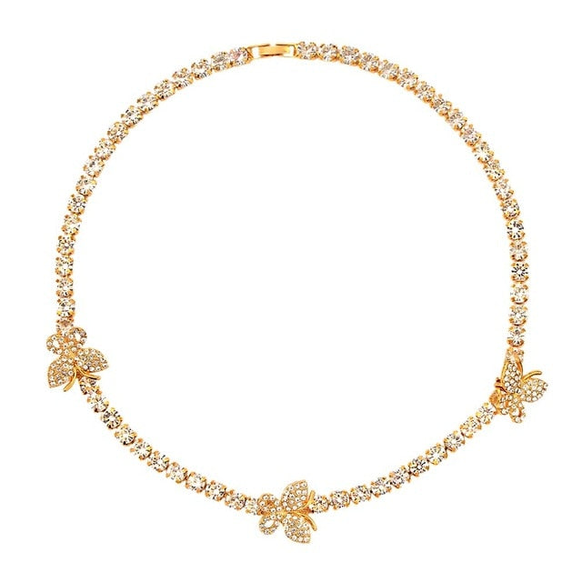 Luxury Rhinestone Tennis Cuban Choker Necklace