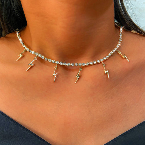 Red Crystal Cherry Leaf Pendant Tennis Necklaces