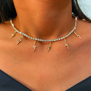 Red Crystal Cherry Leaf Pendant Tennis Necklaces