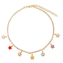 Load image into Gallery viewer, Red Crystal Cherry Leaf Pendant Tennis Necklaces