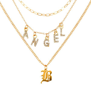 Multilayer Butterfly Crystal Dragon Charms Necklace