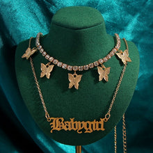 Load image into Gallery viewer, Multilayer Butterfly Crystal Dragon Charms Necklace