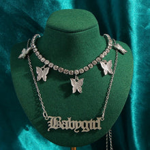 Load image into Gallery viewer, Multilayer Butterfly Crystal Dragon Charms Necklace
