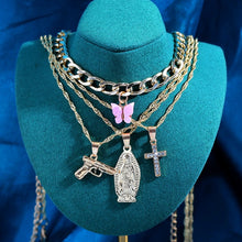 Load image into Gallery viewer, Multilayer Butterfly Crystal Dragon Charms Necklace