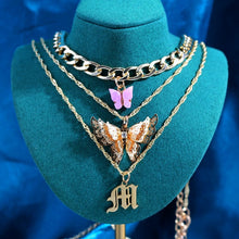 Load image into Gallery viewer, Multilayer Butterfly Crystal Dragon Charms Necklace
