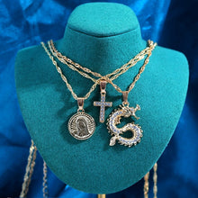 Load image into Gallery viewer, Multilayer Butterfly Crystal Dragon Charms Necklace