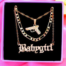 Load image into Gallery viewer, Pistol &amp; Baby girll Pendants Necklaces