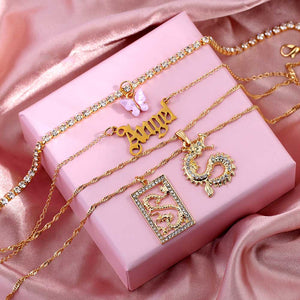 Multilayer Punk Vintage Butterfly Rhinestone Choker
