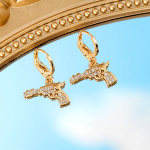 Punk Gun Pistol Pendant Earrings