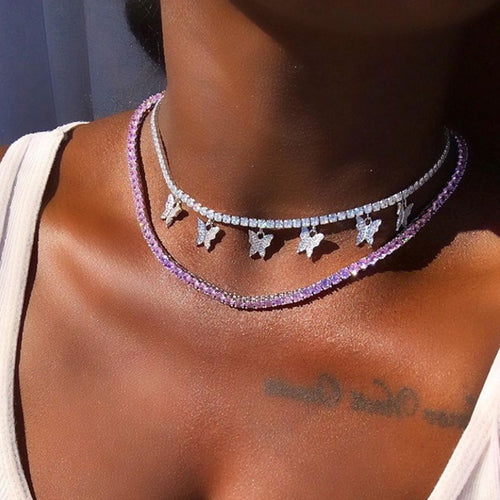 Shiny 5mm Crystal Clavicle Chain Choker Necklace