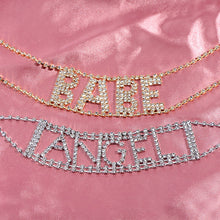 Load image into Gallery viewer, Punk Crystal BABE Letter Choker Necklace