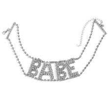 Load image into Gallery viewer, Punk Crystal BABE Letter Choker Necklace
