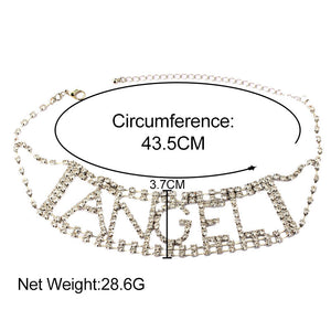 Punk Crystal BABE Letter Choker Necklace