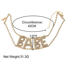 Load image into Gallery viewer, Punk Crystal BABE Letter Choker Necklace