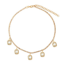 Load image into Gallery viewer, Square Crystal Pendant Shining Rhinestone Tennis Necklaces