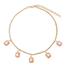 Load image into Gallery viewer, Square Crystal Pendant Shining Rhinestone Tennis Necklaces