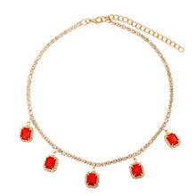 Load image into Gallery viewer, Square Crystal Pendant Shining Rhinestone Tennis Necklaces