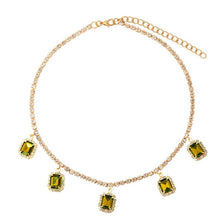 Load image into Gallery viewer, Square Crystal Pendant Shining Rhinestone Tennis Necklaces