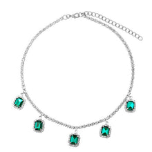 Load image into Gallery viewer, Square Crystal Pendant Shining Rhinestone Tennis Necklaces