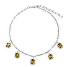 Load image into Gallery viewer, Square Crystal Pendant Shining Rhinestone Tennis Necklaces
