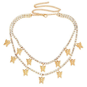 Trendy 2 Layered Rhinestone Tennis Chain