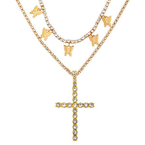 Trendy 2 Layered Rhinestone Tennis Chain