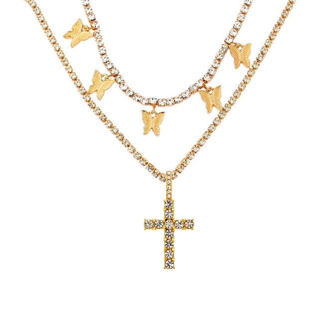Trendy 2 Layered Rhinestone Tennis Chain