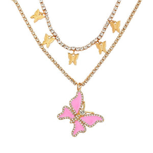 Trendy 2 Layered Rhinestone Tennis Chain