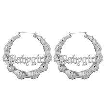 Load image into Gallery viewer, Babygirl Bamboo Hoop Earrings