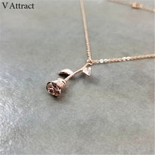Load image into Gallery viewer, Long Chain Collier Pink Rose Flower Statement Necklace Women Jewelry Maxi Choker