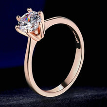 Load image into Gallery viewer, Glam Gold Double Fair 6 Claw 1 Carat Cubic Zirconia Wedding/Engagement ring