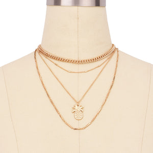 Glam Gold fashion Pineapple Multilayer Necklace
