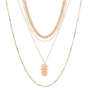 Glam Gold fashion Pineapple Multilayer Necklace