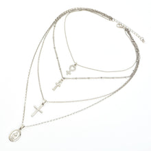 Load image into Gallery viewer, Glam Gold Cross Virgin Mary Pendant Multilayer Necklace