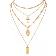Load image into Gallery viewer, Glam Gold Cross and Mary 4Pcs/Set