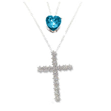 Load image into Gallery viewer, Glam Gold Women Fashion Classic Shining Crystal Cross Heart Pendant Multilayer Necklace