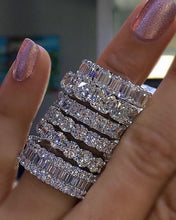 Load image into Gallery viewer, Glam Gold 925 SILVER PAVE SETTING FULL SQUARE Simulated Diamond BAND