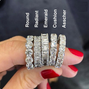 Glam Gold 925 SILVER PAVE SETTING FULL SQUARE Simulated Diamond BAND