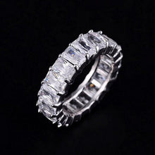 Load image into Gallery viewer, Glam Gold 925 SILVER PAVE SETTING FULL SQUARE Simulated Diamond BAND