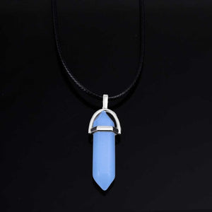 Glam Gold New Luminous Stone Fluorescent Hexagonal Column Necklace
