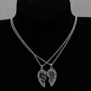 Glam Gold  2 Pcs Bff Necklace Heart