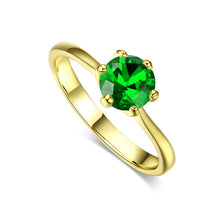 Load image into Gallery viewer, Glam Gold Double Fair 6 Claw 1 Carat Cubic Zirconia Wedding/Engagement ring