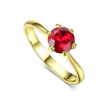 Load image into Gallery viewer, Glam Gold Double Fair 6 Claw 1 Carat Cubic Zirconia Wedding/Engagement ring