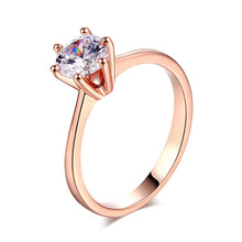 Load image into Gallery viewer, Glam Gold Double Fair 6 Claw 1 Carat Cubic Zirconia Wedding/Engagement ring