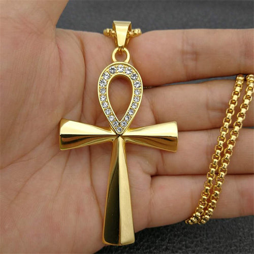 Glam Gold Egypt Iced Out Bling Ankh