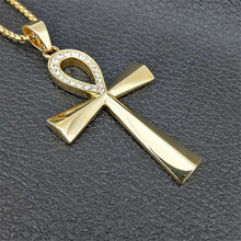 Load image into Gallery viewer, Glam Gold Egypt Iced Out Bling Ankh